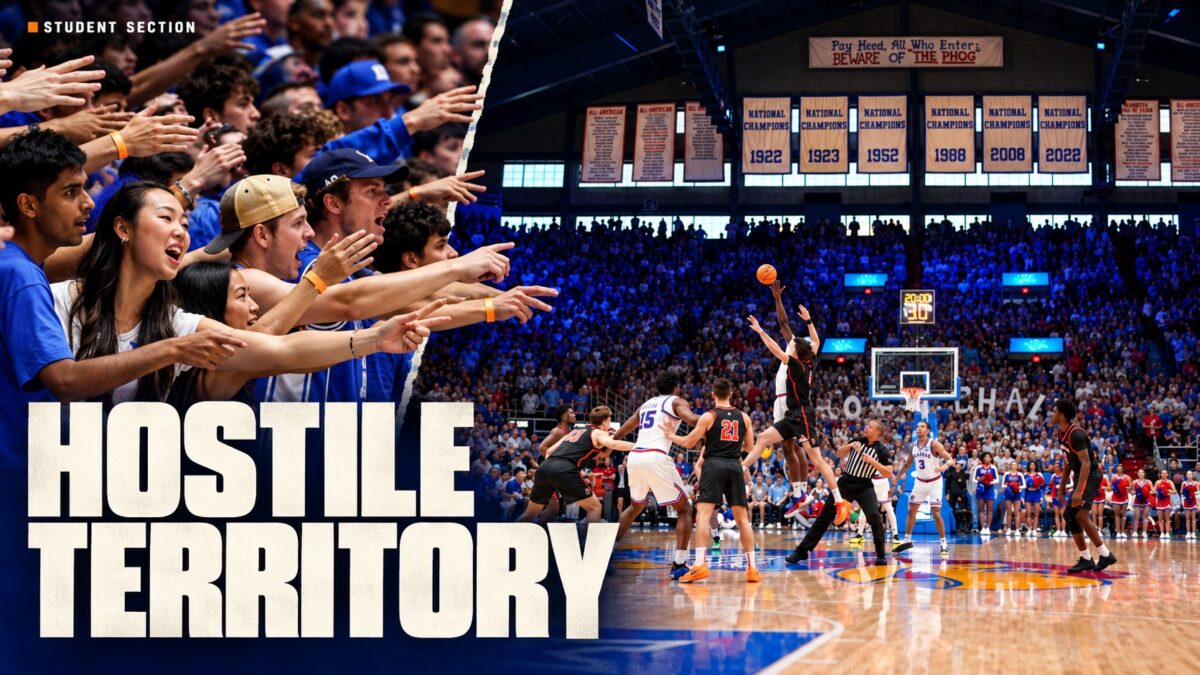 Duke’s Cameron Crazies, left, and Kansas’ Allen Fieldhouse embody the noise, passion and tradition that make college basketball’s toughest home courts so intimidating for opponents.